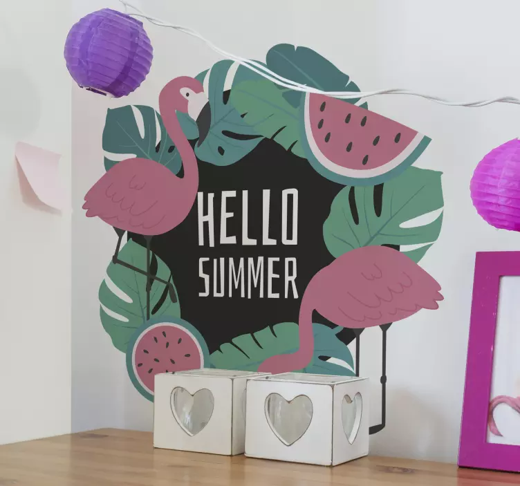 Wandtattoo natur im tropischen flamingo design - TenStickers