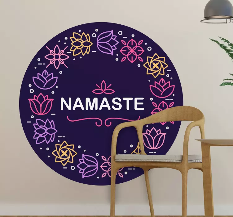 Wandtattoo Natur namaste blumenkreis-design - TenStickers