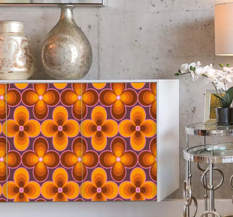 Möbelfolie retro-blumenmotiv - TenStickers