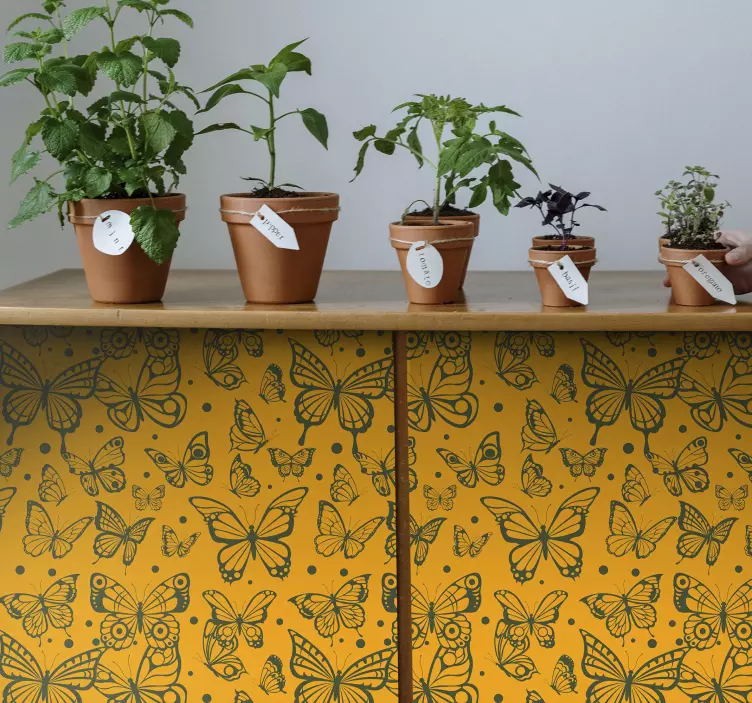 Wandtattoo Natur schmetterlingspflanzenhintergrund - TenStickers