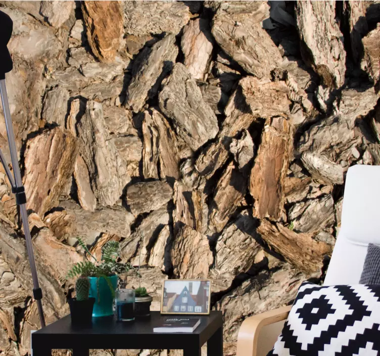 Wandtattoo Wohnzimmer strukturierter rindenhintergrund - TenStickers