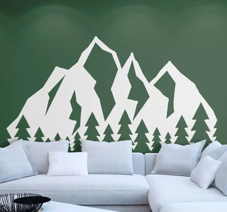 Wandtattoo Natur umriss der berglandschaft - TenStickers