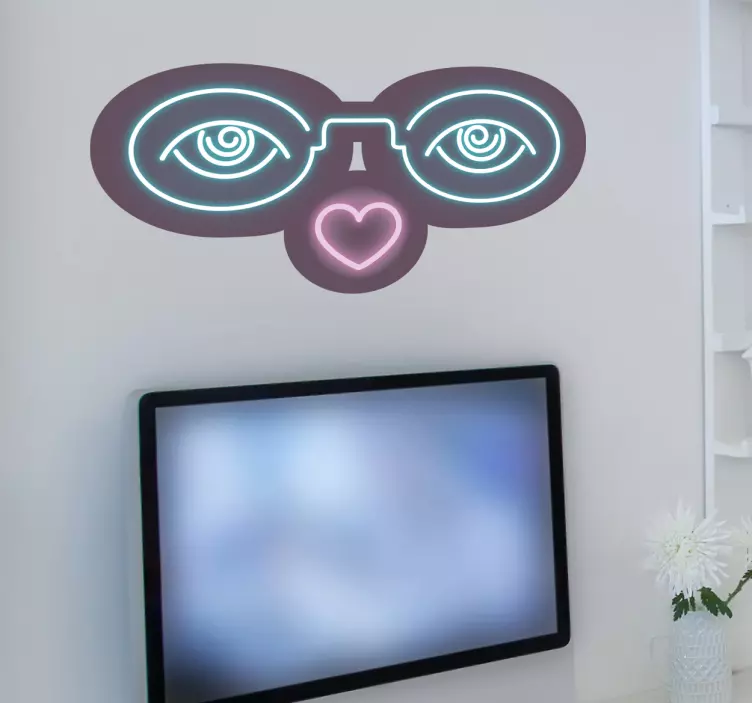 Wandtattoo Neon Brille - TenStickers