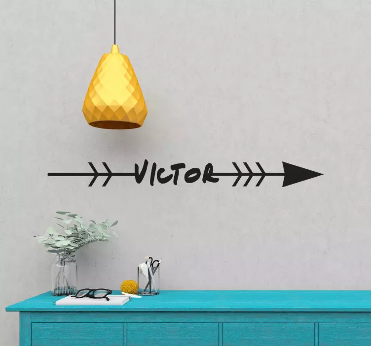 Wandtattoo Wohnzimmer personalisierter Pfeil - TenStickers