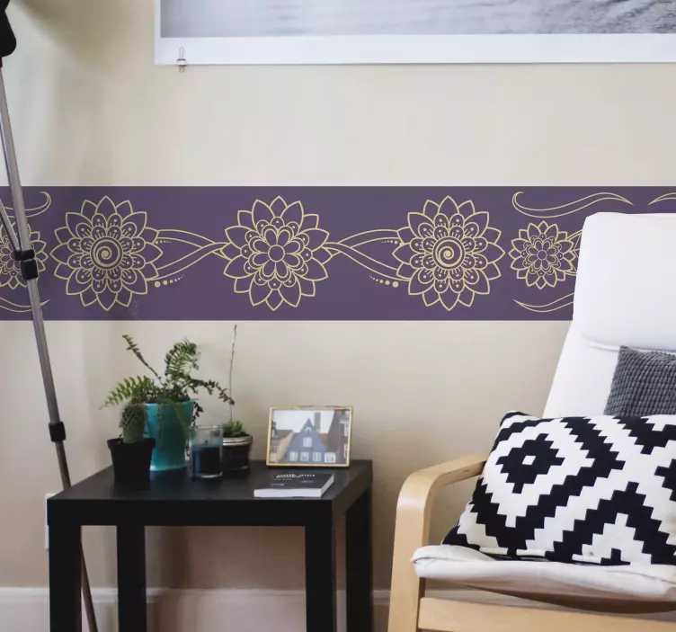 Wandtattoo Paisley Blumen paisley ecke - TenStickers