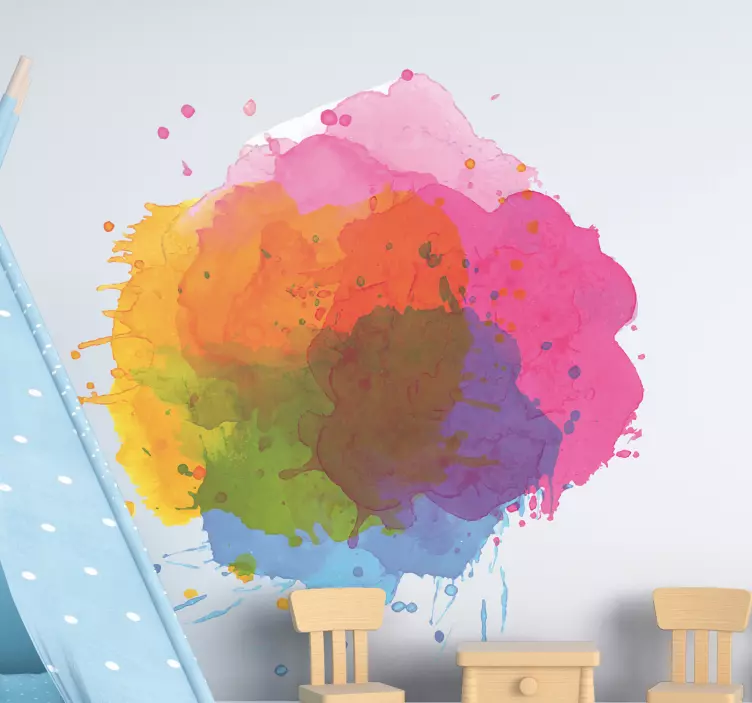 Wandtattoo ornament farbige spritzkunst - TenStickers
