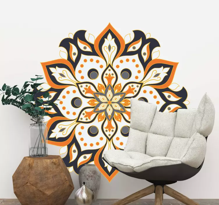 Wandtattoo Ornament florales mandala-muster - TenStickers