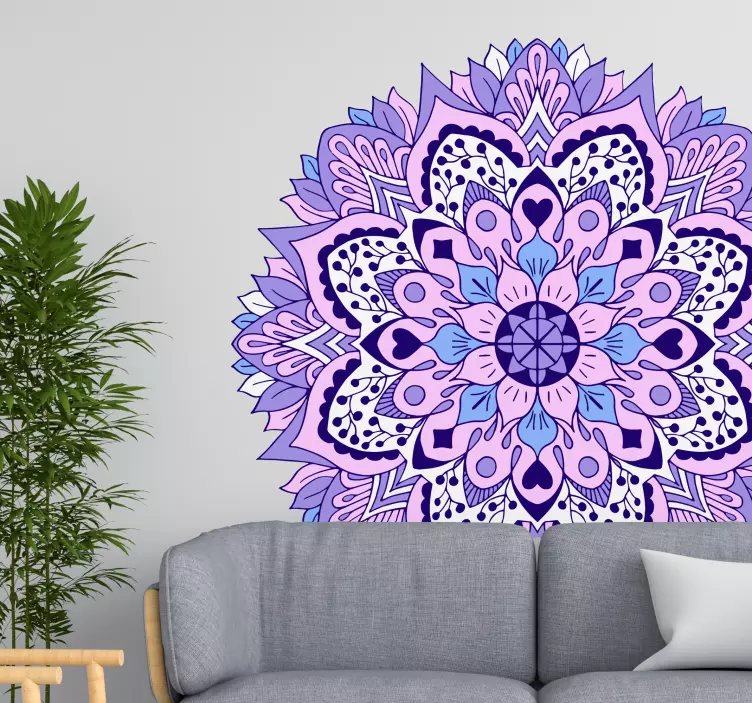 Wandtattoo Ornament lila mandala - TenStickers