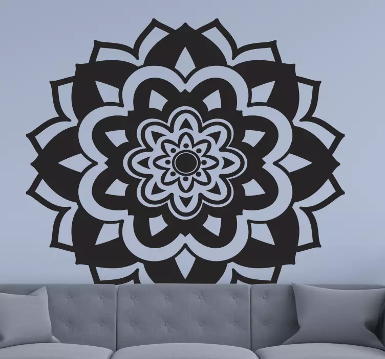 Wandtattoo Ornament kräftiges blumenmandala - TenStickers