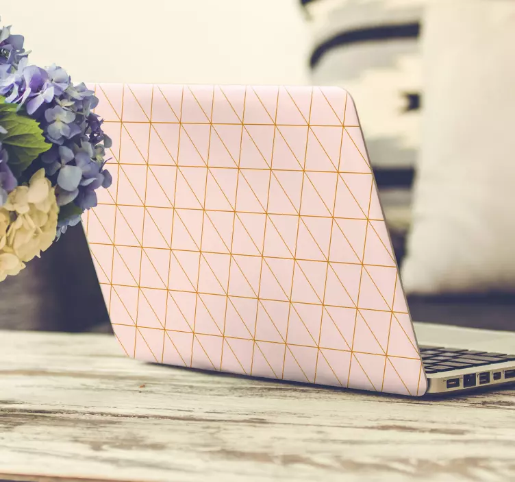 Wandtattoo Ornament Laptop Rosa Gold - TenStickers