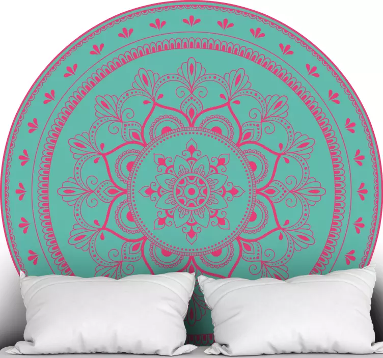 Wandtattoo Bett mandala-motiv-illustration - TenStickers