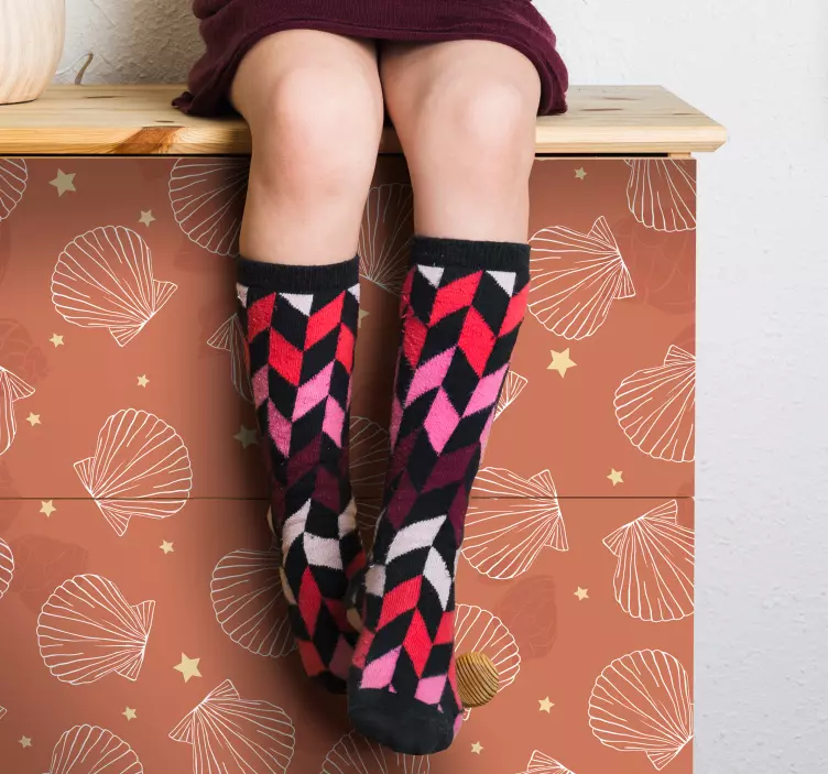 Wandtattoo Ornament muschelmusterhintergrund - TenStickers