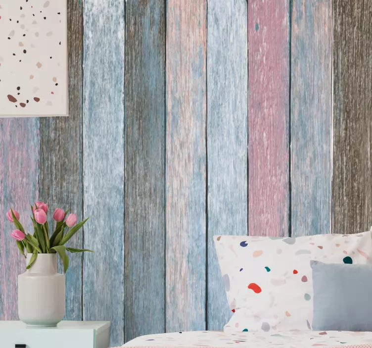 Wandtattoo Schlafzimmer rustikales plankenmuster - TenStickers