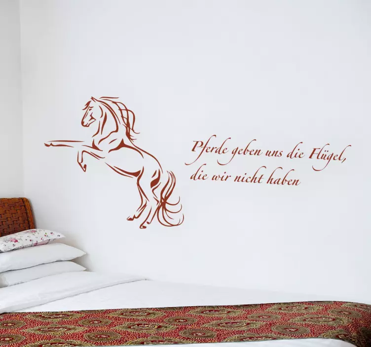 Wandtattoo Schlafzimmer Pferde geben uns Flügel - TenStickers