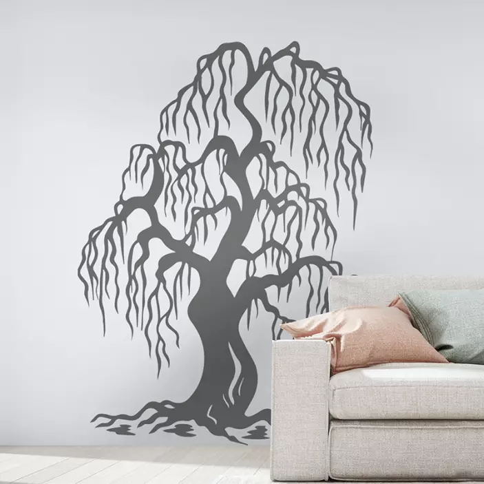 Wandtattoo pflanzen weidenbaum silhouette - TenStickers