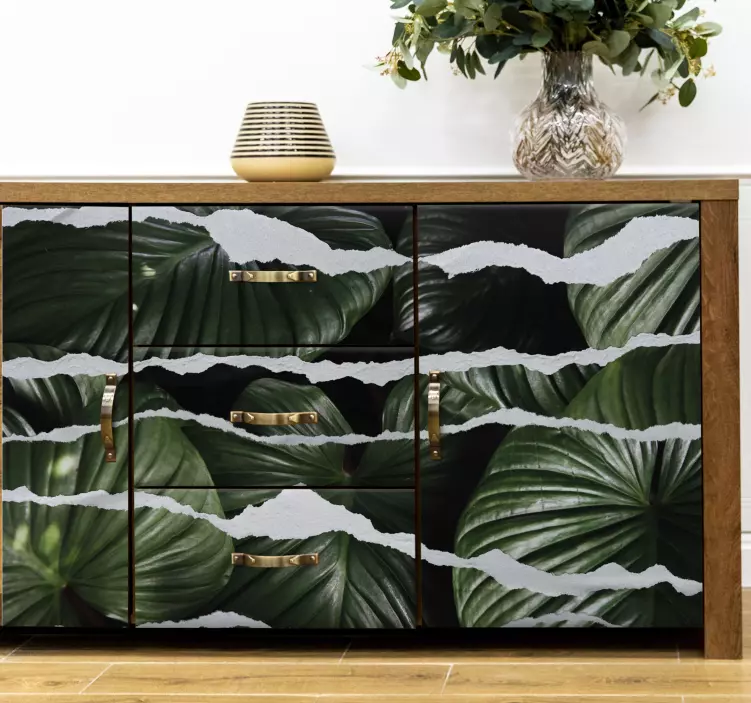 Möbelfolie mit zerrissenem blattmuster - TenStickers