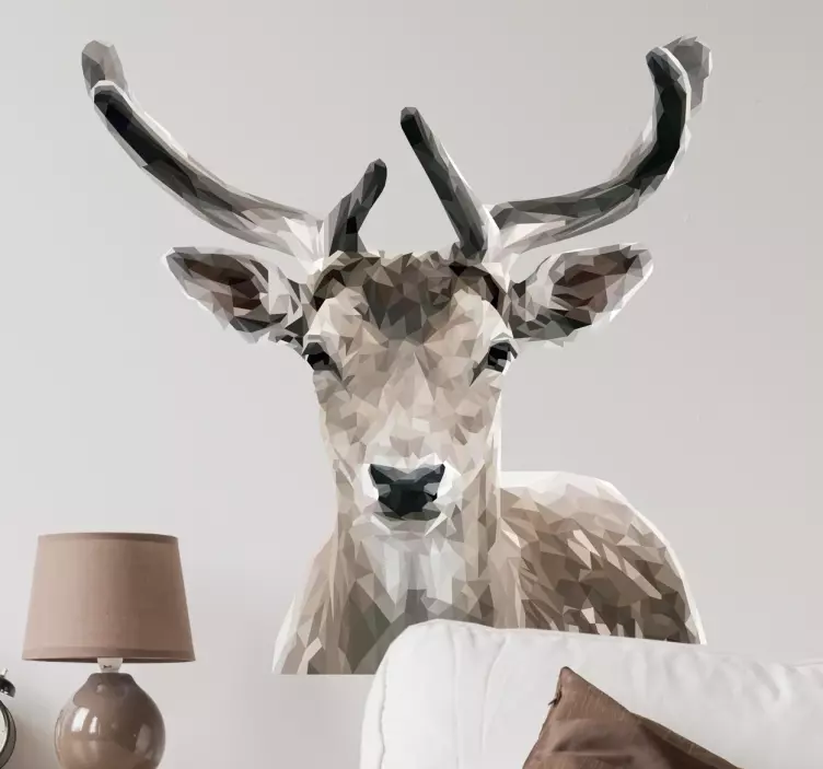 Wandtattoo polygonales Rentier - TenStickers