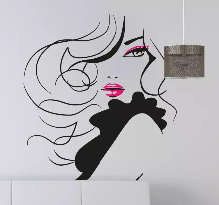 Wandtattoo Wohnzimmer Porträt Jung und Glamourös - TenStickers