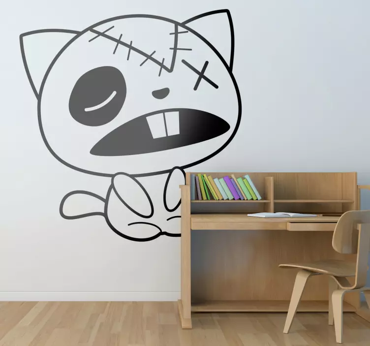 Wandtattoo ramponierte Katze - TenStickers