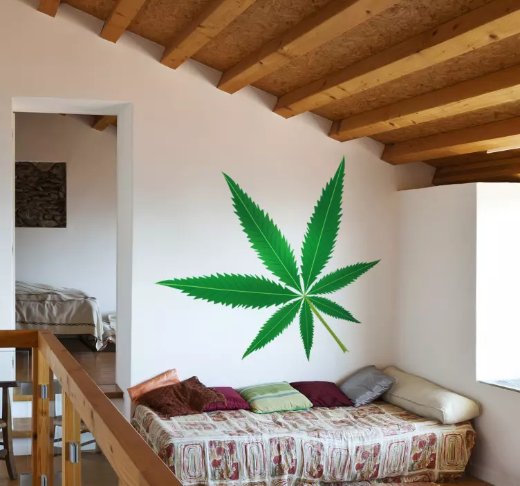 Wandtattoo Pflanze Marihuana Blatt - TenStickers