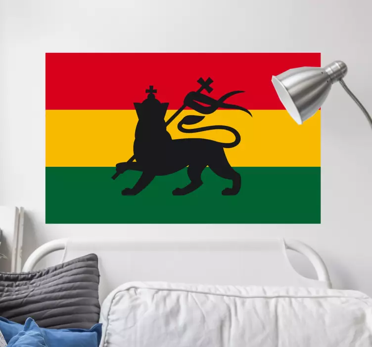 Wandtattoo Rasta Banner und Löwe - TenStickers