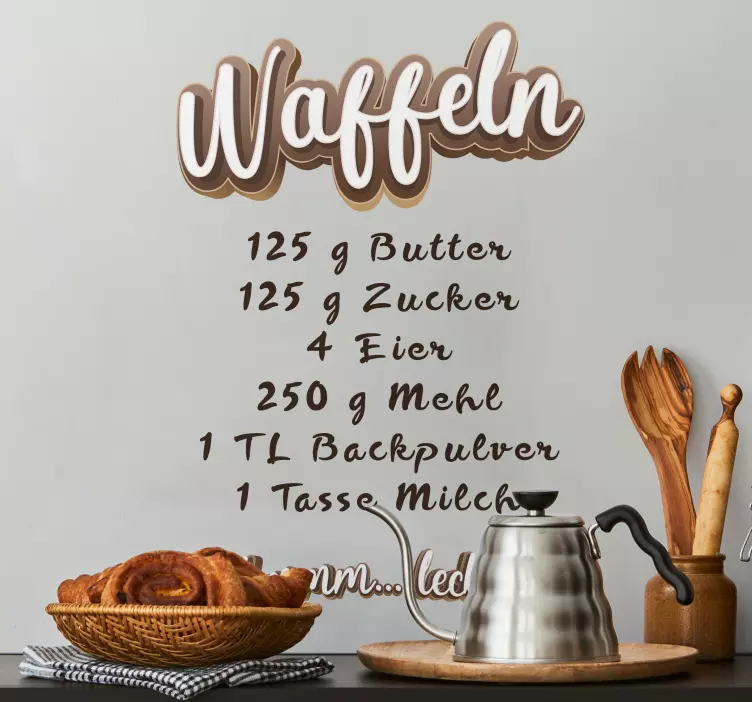 Wandtattoo Waffel Rezept Design - TenStickers