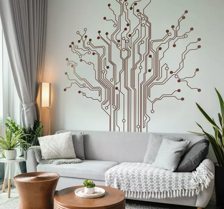 Wandtattoo Schaltkreis Baum - TenStickers