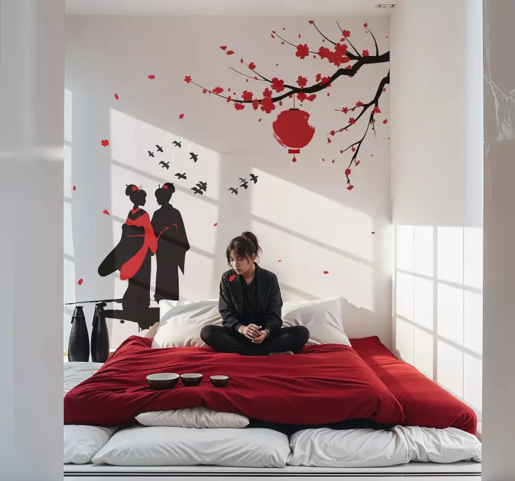 Wandtattoo Schlafzimmer japanische geishas - TenStickers