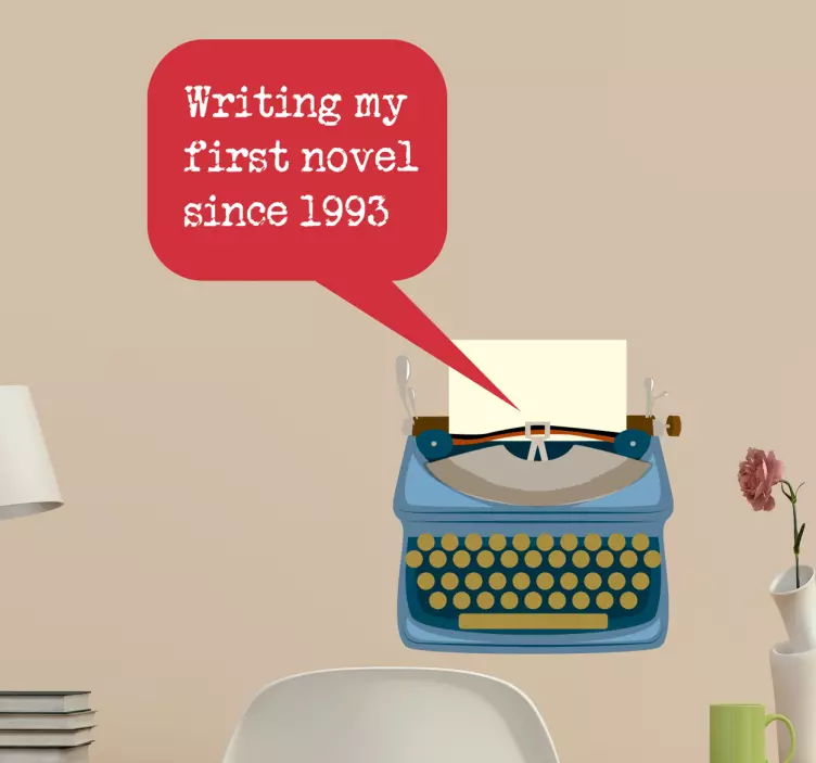 Wandtattoo Schreibmaschine - TenStickers