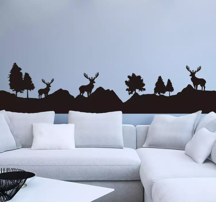 Wandtattoo Silhouette Landschaft - TenStickers