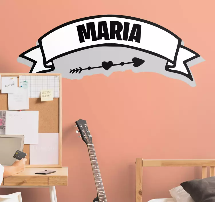 Wandtattoo Jugendzimmer personalisiertes namensbanner - TenStickers