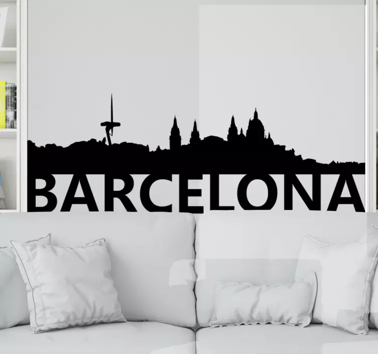 Wandtattoo stadt barcelona skyline umriss - TenStickers
