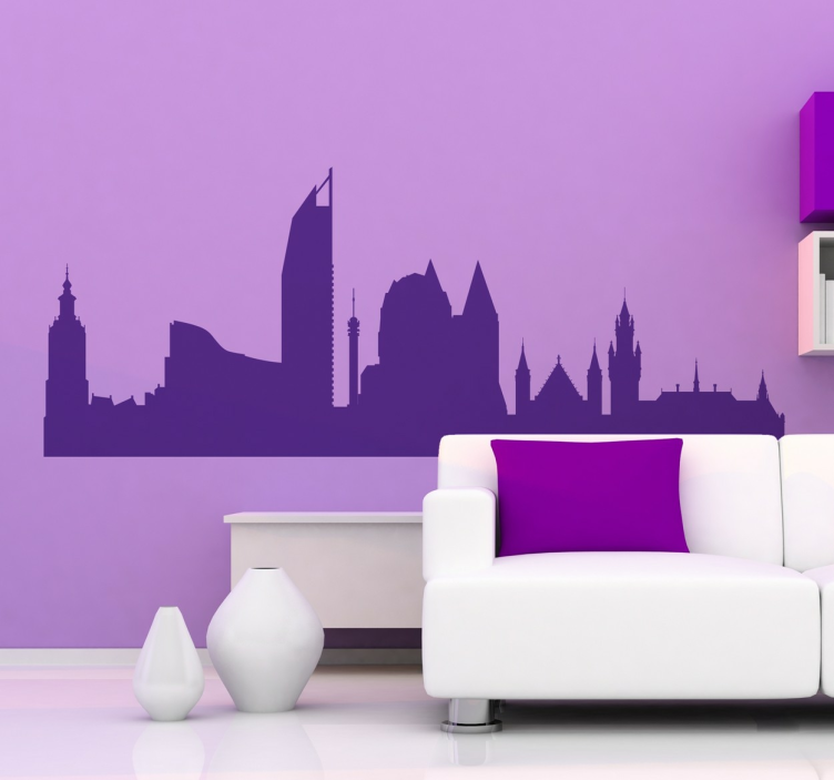 Wandtattoo Stadt einfarbige skyline-silhouette - TenStickers