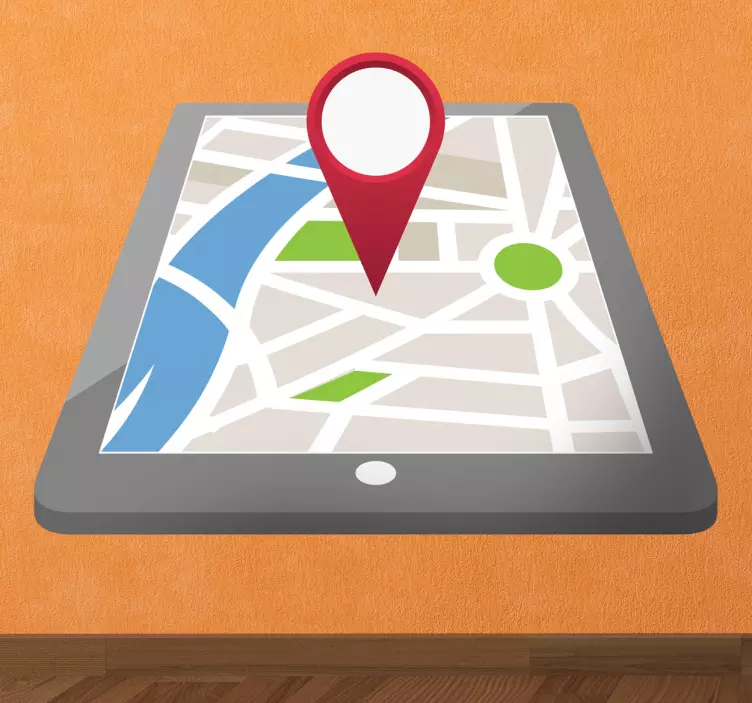 Wandtattoo Tablet mit Google Maps - TenStickers