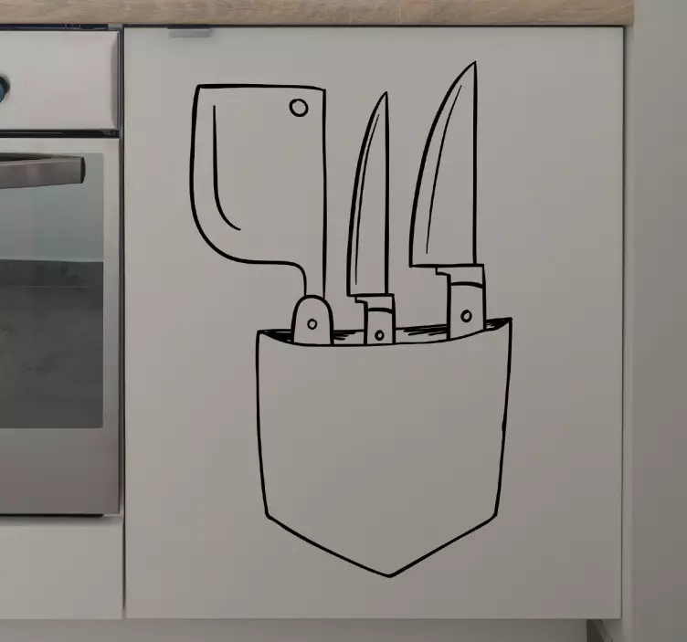 Wandtattoo Tasche mit Messern - TenStickers