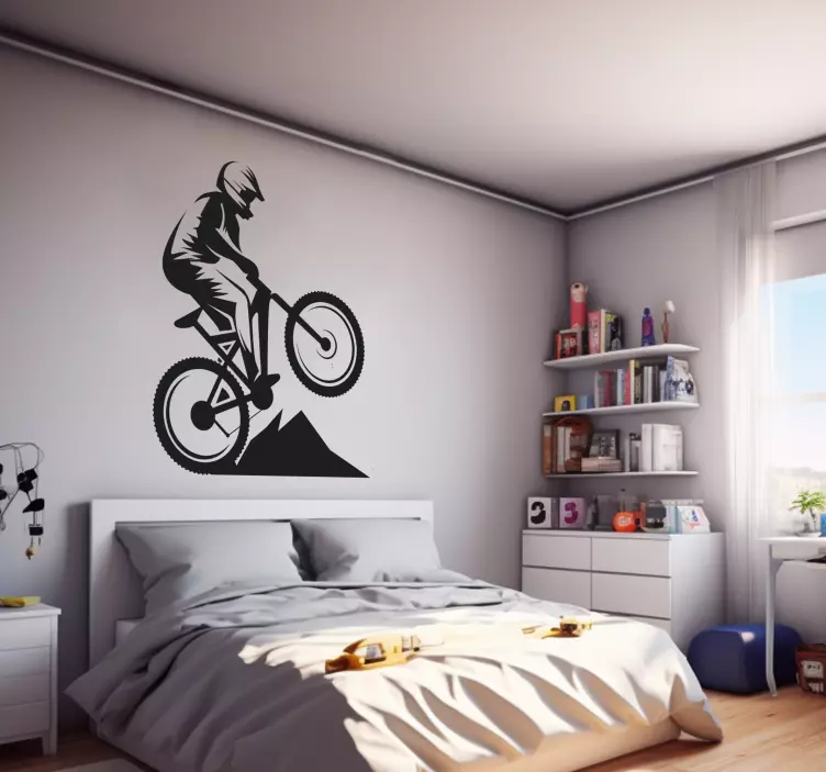 Jugendzimmer Mountainbike Wandtattoo Berge - TenStickers