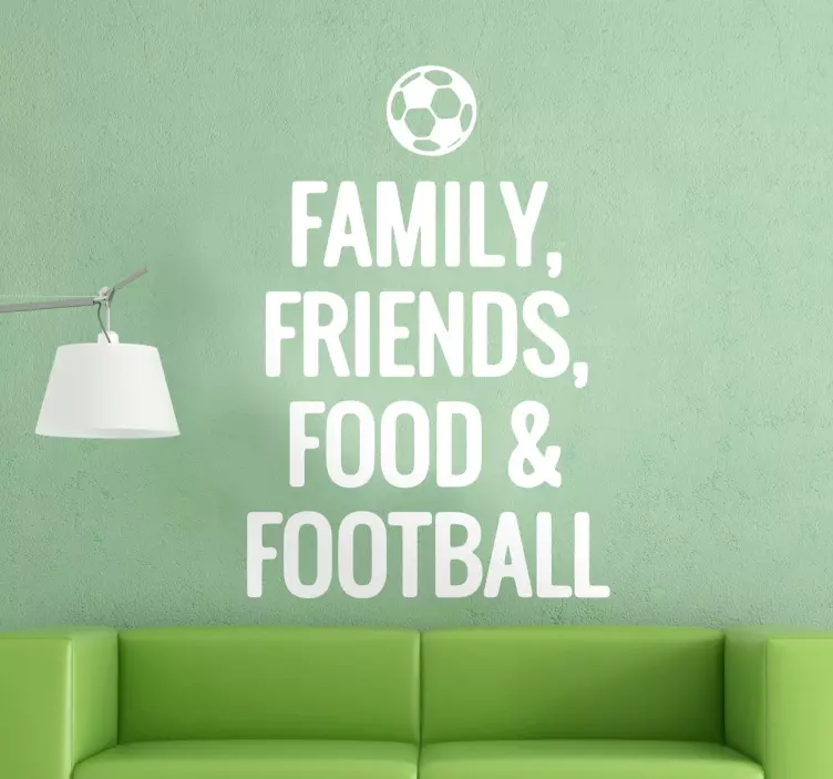 Wandtattoo Text family friends football - TenStickers