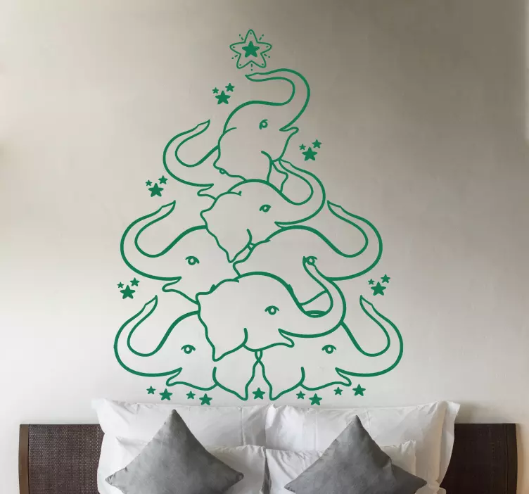 Weihnachtssticker elefant baumschmuck - TenStickers