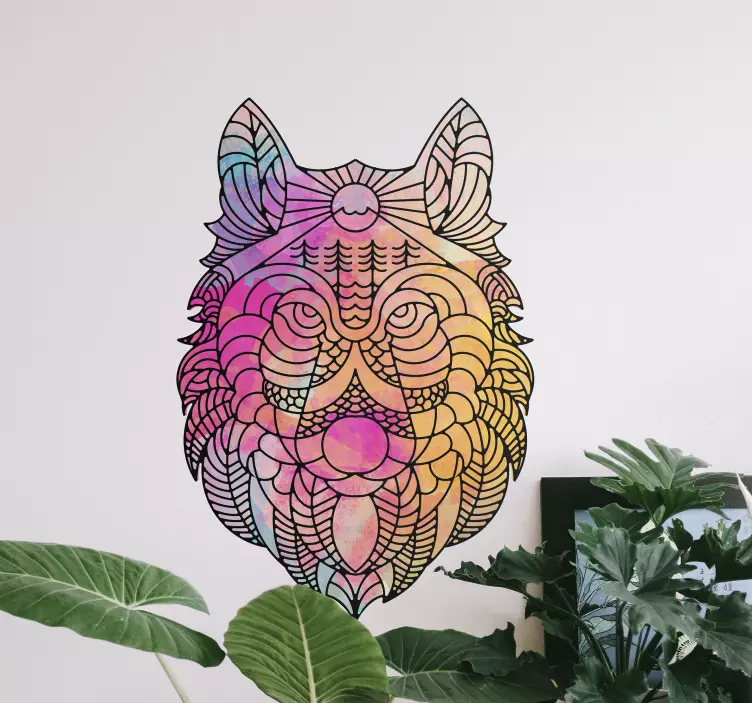 Wandtattoo tiere lebhaftes wolf kunstwerk - TenStickers