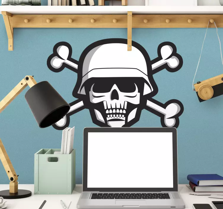Aufkleber Helm Militär Totenkopf - TenStickers