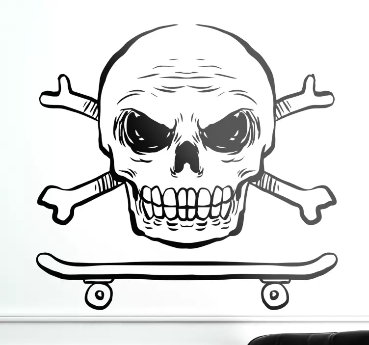 Wandtattoo Totenkopf Skater - TenStickers