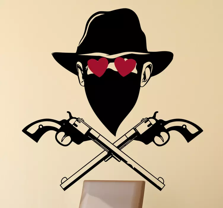 Wandtattoo Verliebter Bandit - TenStickers