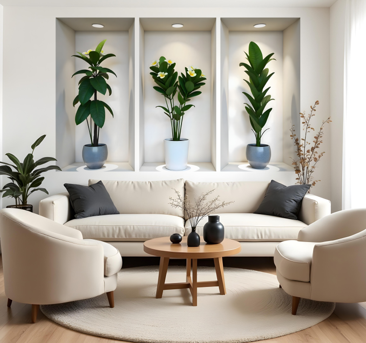 Wandtattoo visuelle Effekte pflanzen in kleinen räumen - TenStickers