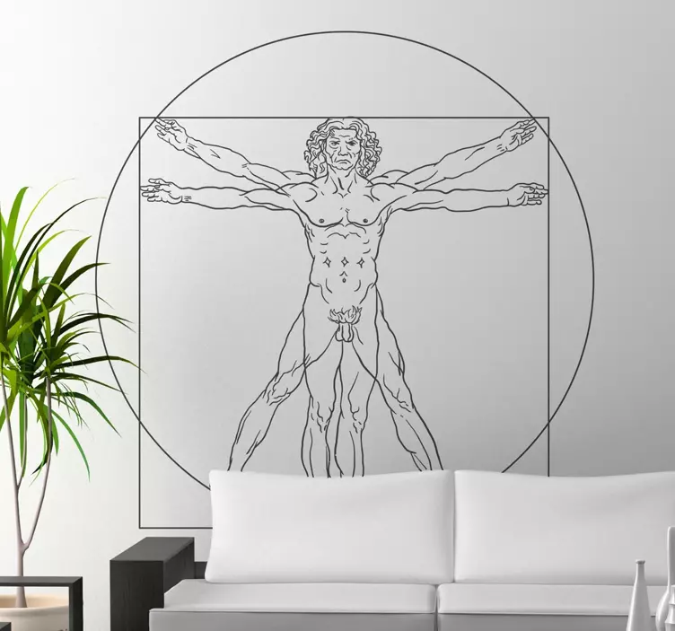 Wandtattoo vitruvianischer Mann Da Vinci - TenStickers