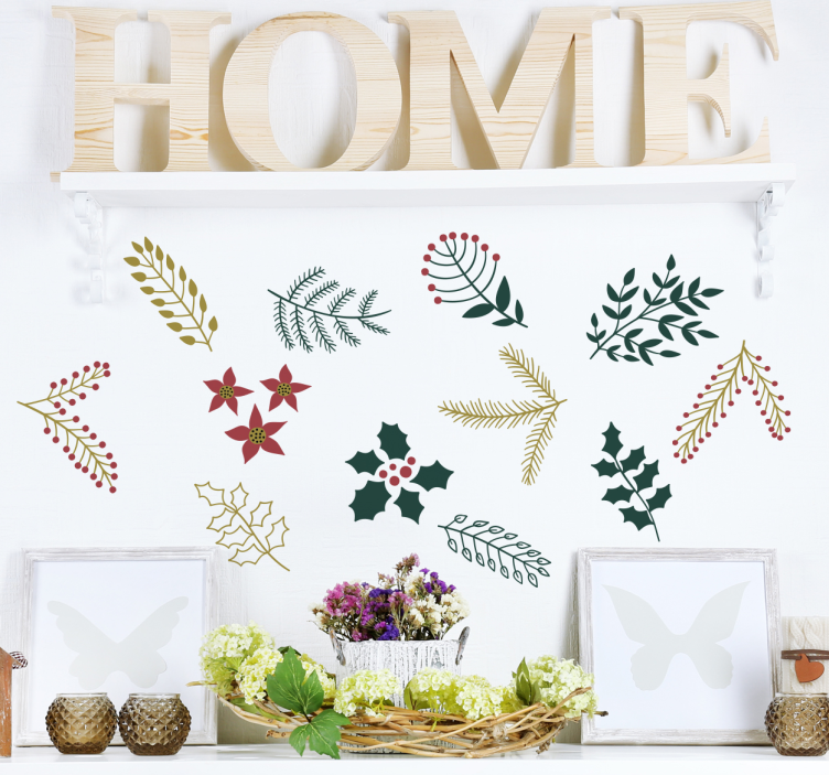 Wandtattoo Pflanze weihnachtlich - TenStickers