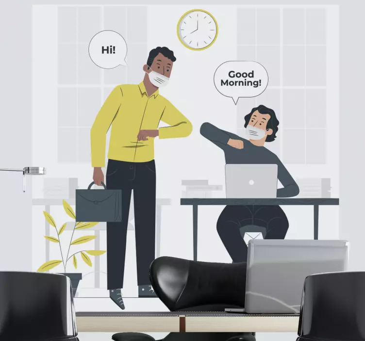 Wandtattoo welt büro morgengrüße - TenStickers