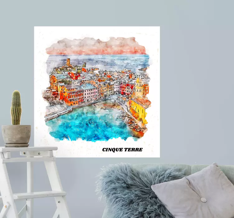 Wandtattoo Welt cinque terre-ansicht - TenStickers