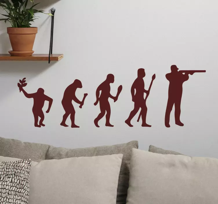 Wandtattoo welt evolutionssilhouetten thema - TenStickers