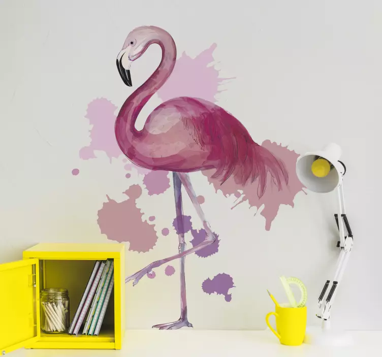 Wandtattoo welt flamingo spritzkunst - TenStickers