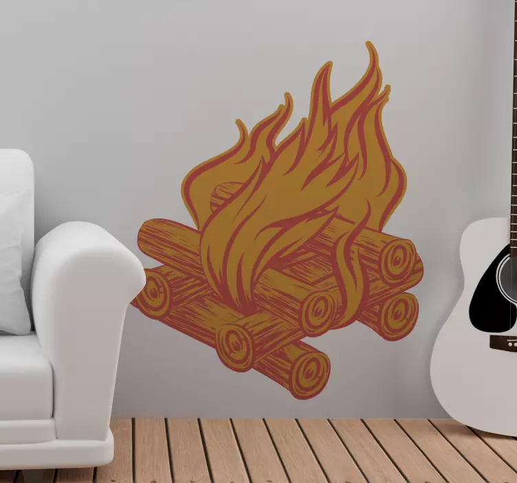 Wandtattoo welt lagerfeuer holzscheite - TenStickers